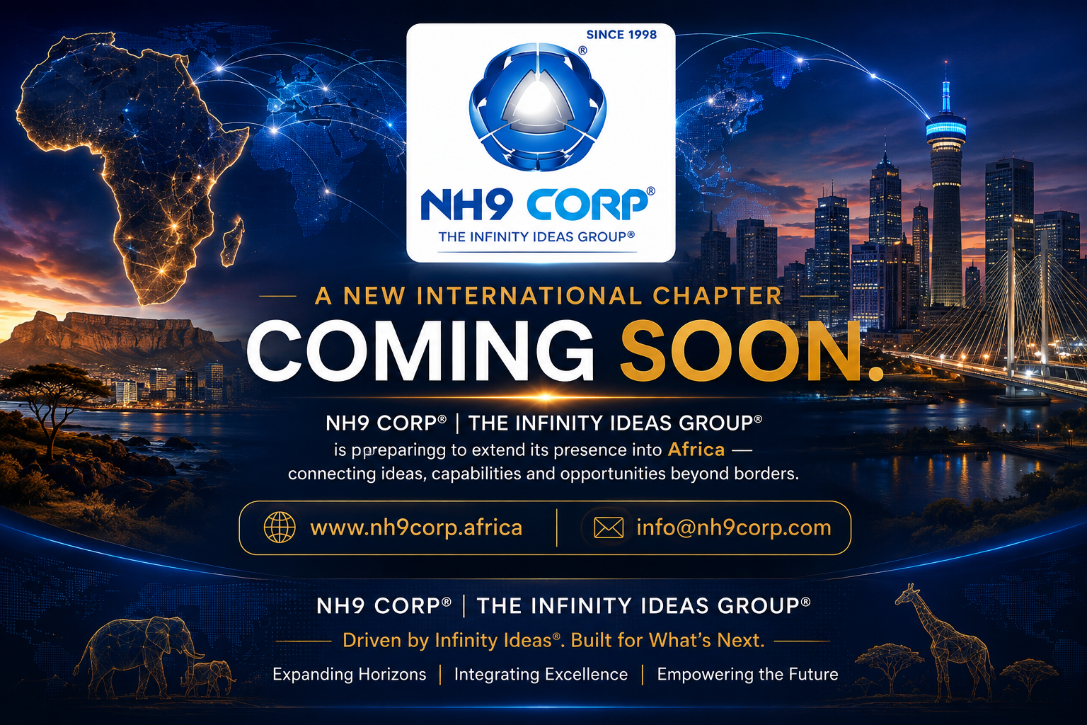 NH9 CORP® | THE INFINITY IDEAS GROUP® — Africa Coming Soon